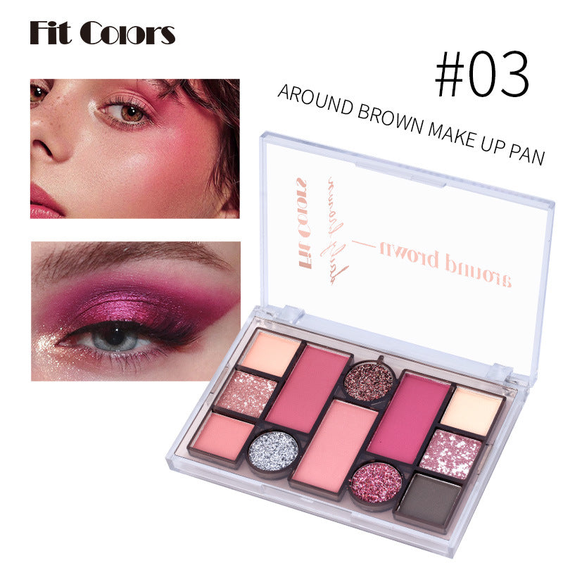 12-Color Face Makeup Palette for Blush Eyeshadow Brows