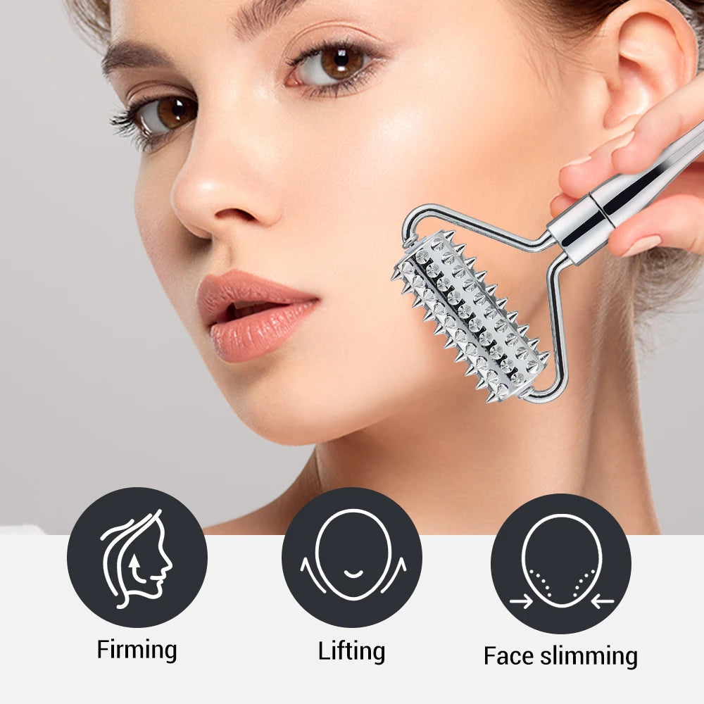 Stainless Steel Facial Roller Massage Tool for Skin Care