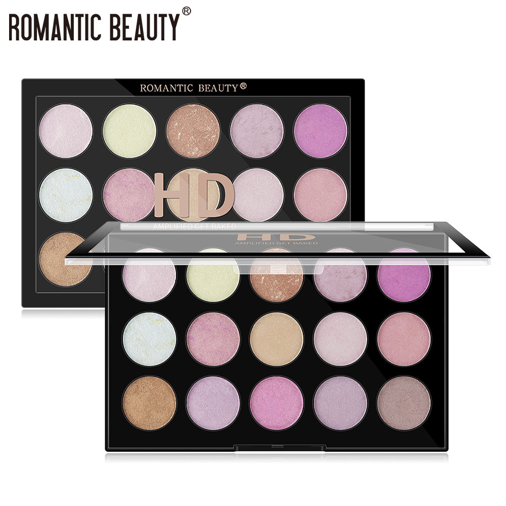 15-Color Highlighter Eyeshadow Palette for Face Glow Makeup