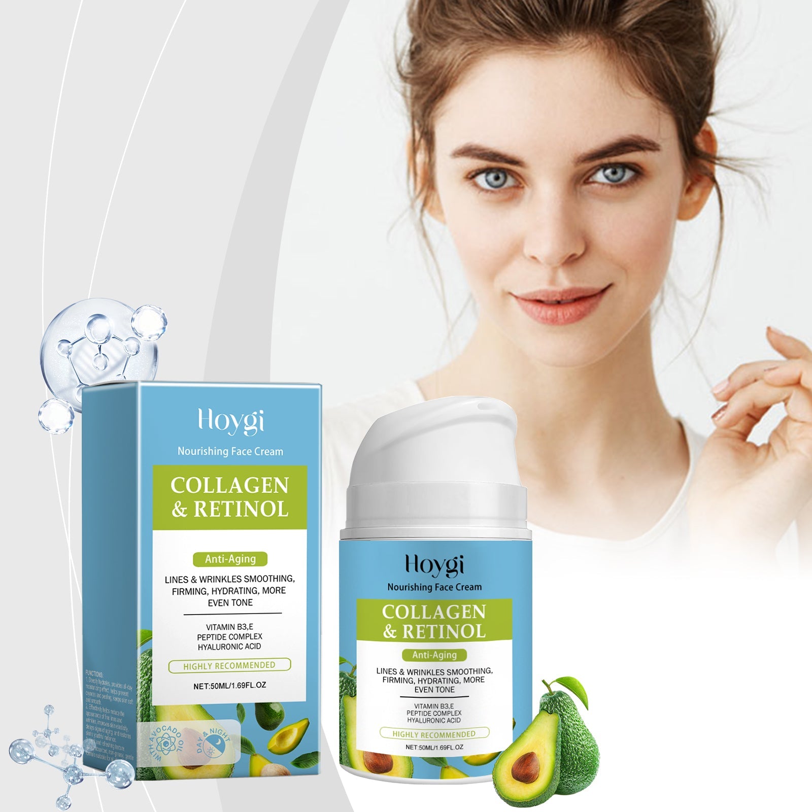 Collagen Facial Moisturizer for Hydrating Anti-Aging Skin Care Cream