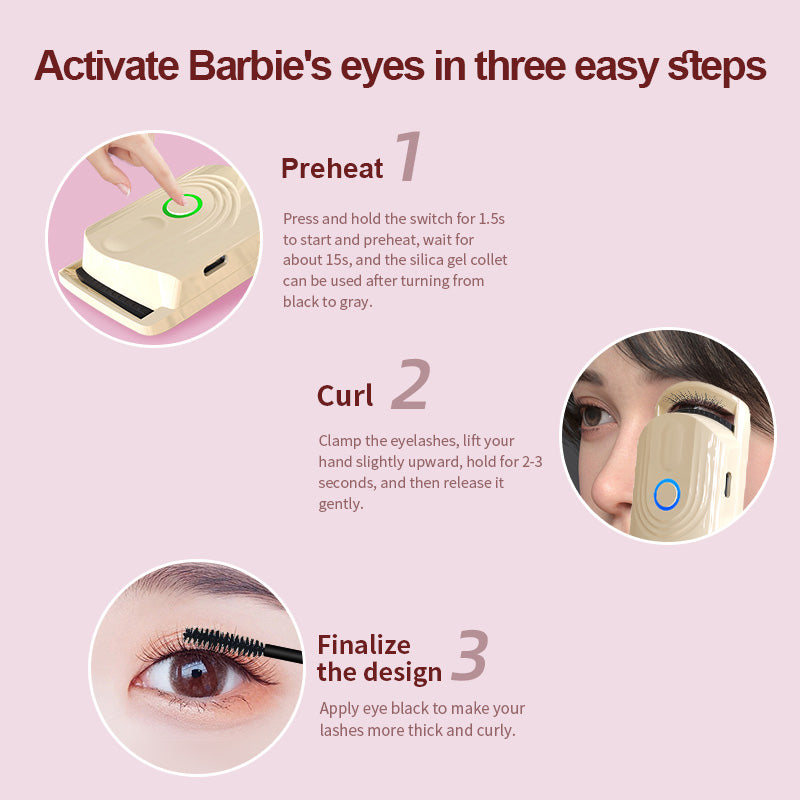 Electric Eyelash Curler with Adjustable Heat and Long-Lasting Curl