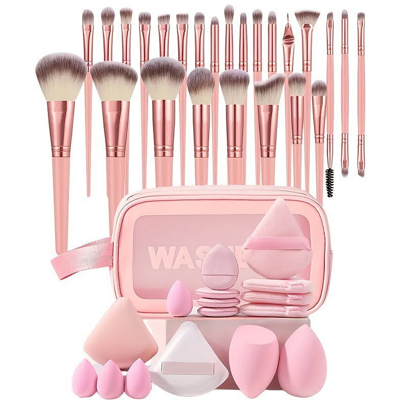 20–40 Piece Makeup Brush & Beauty Tool Set for Complete Kit