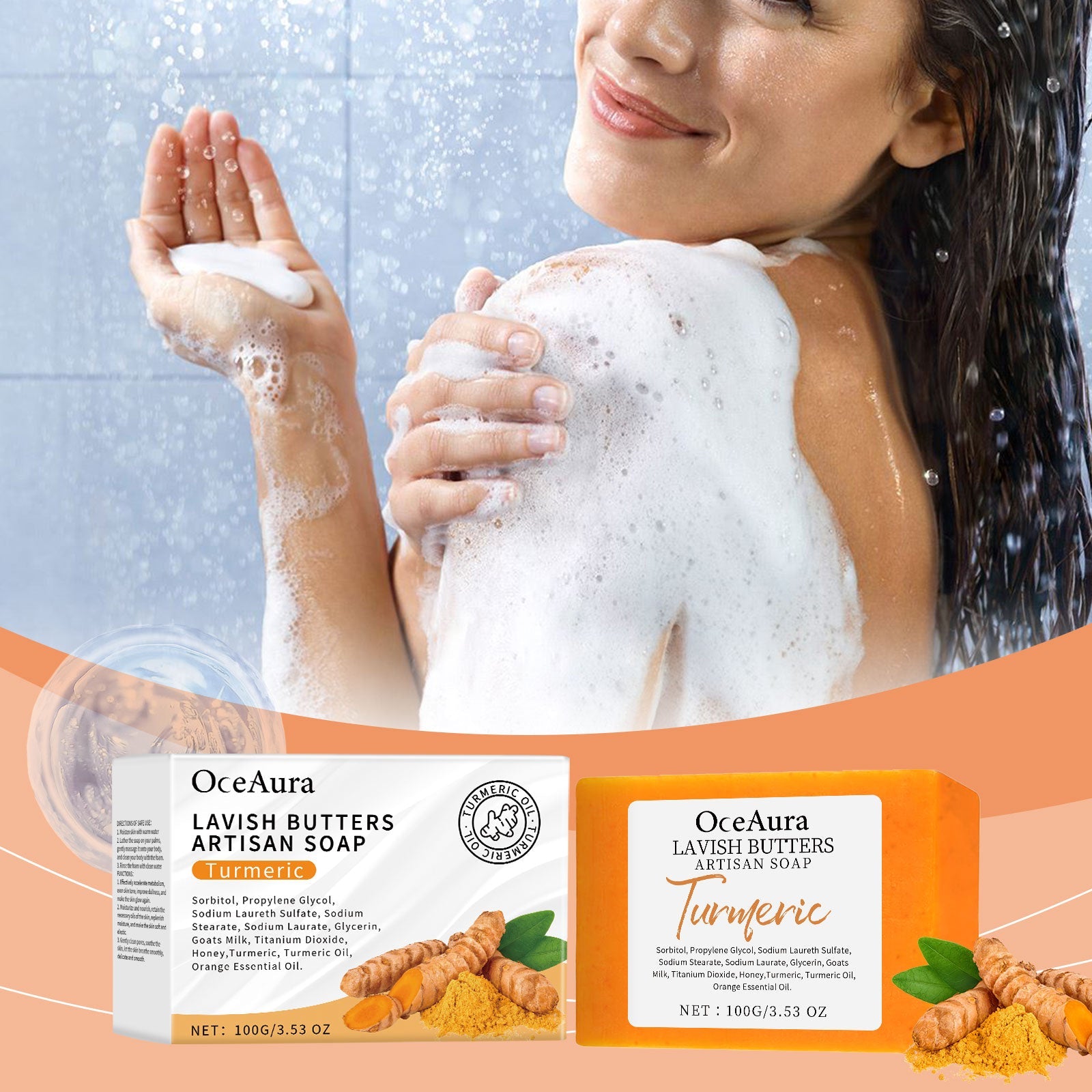 Turmeric Soap for Skin Moisturize and Body Care Cleanser