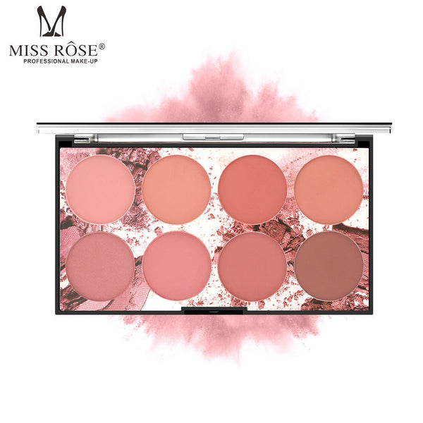8-Color Matte Blush Palette for Natural Sun-Kissed Makeup
