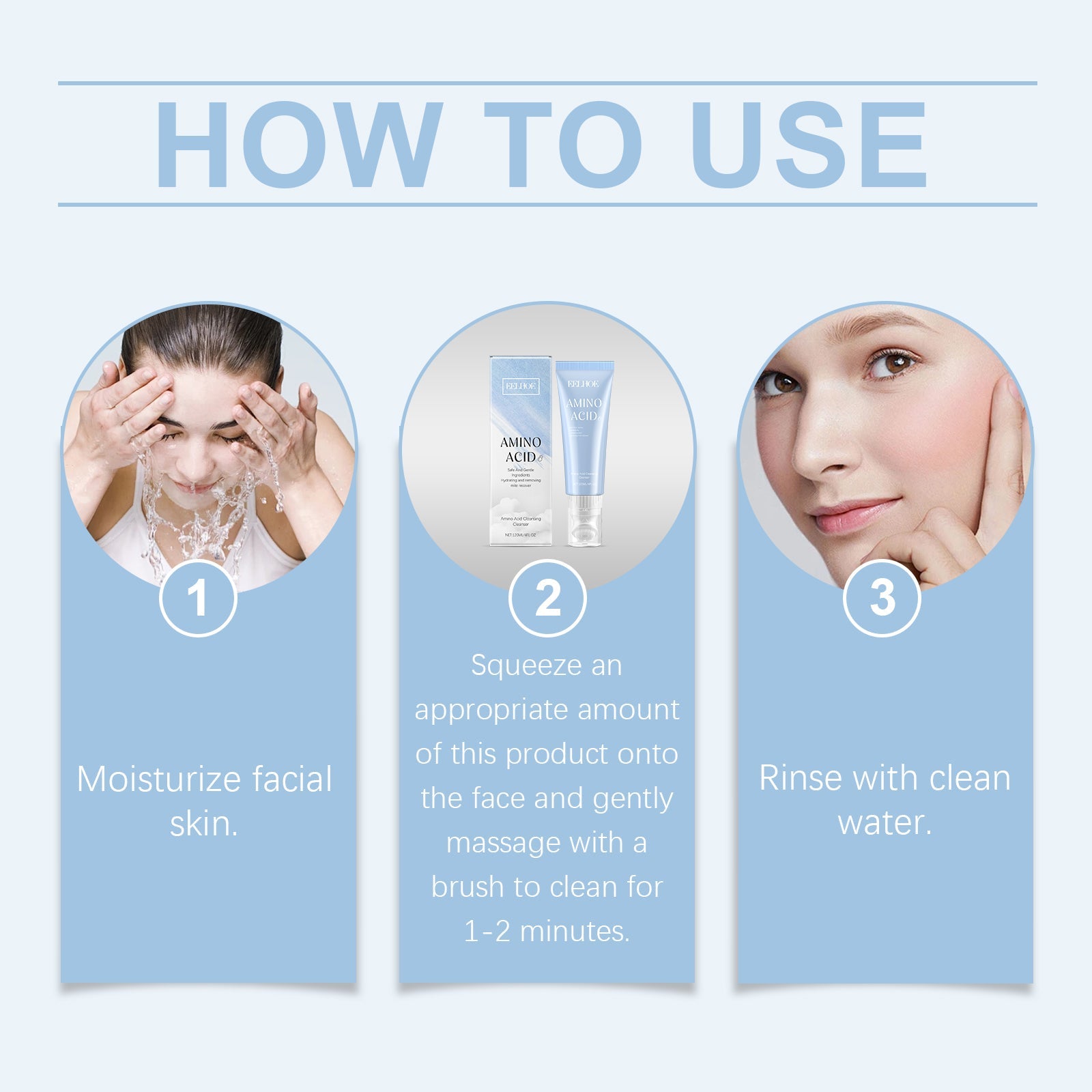Amino Acid Facial Cleanser for Gentle Hydrating Pore Care