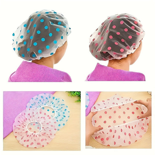 Thick Waterproof Shower Cap for Bath and Hair Protection