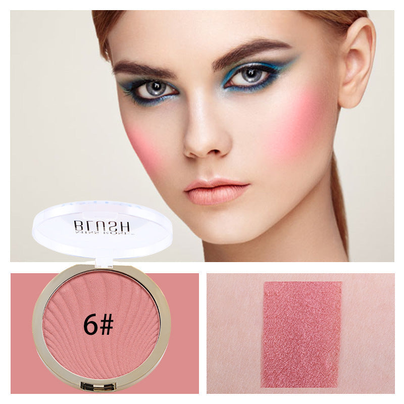 6-Color Matte Highlighter Blush Palette for Natural Glow Makeup