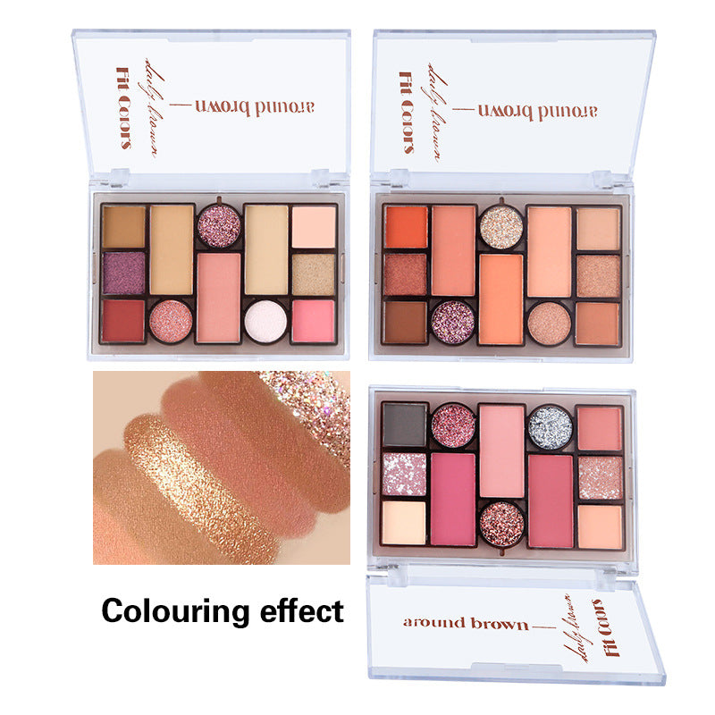 12-Color Face Makeup Palette for Blush Eyeshadow Brows