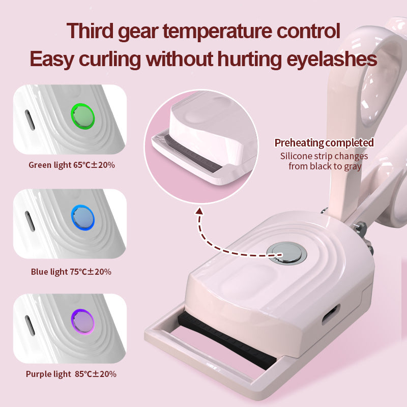 Electric Eyelash Curler with Adjustable Heat and Long-Lasting Curl