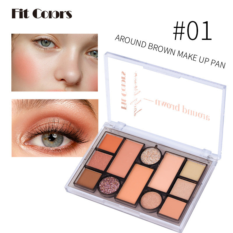 12-Color Face Makeup Palette for Blush Eyeshadow Brows