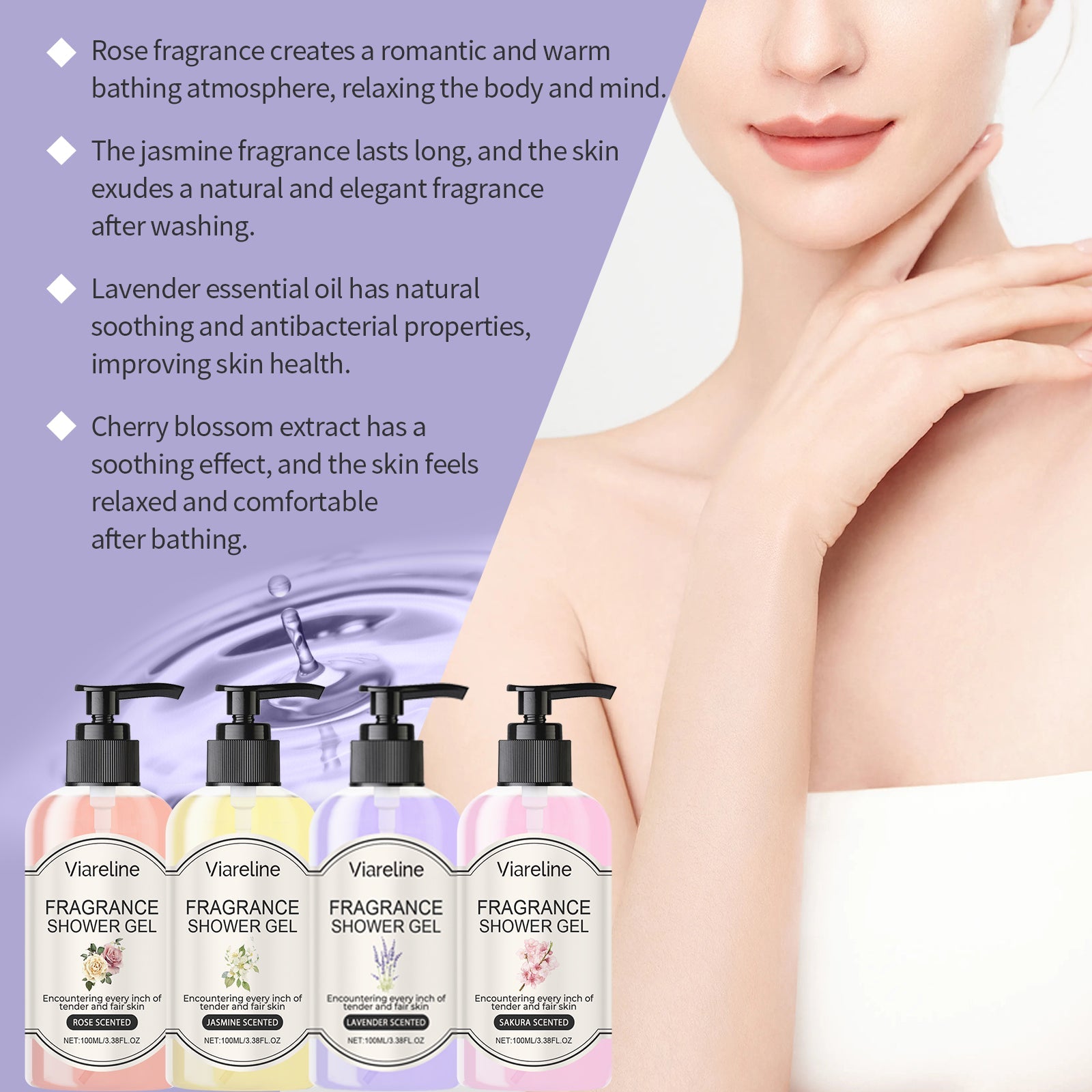 Lavender Shower Gel for Hydrating Skin Care Body Wash