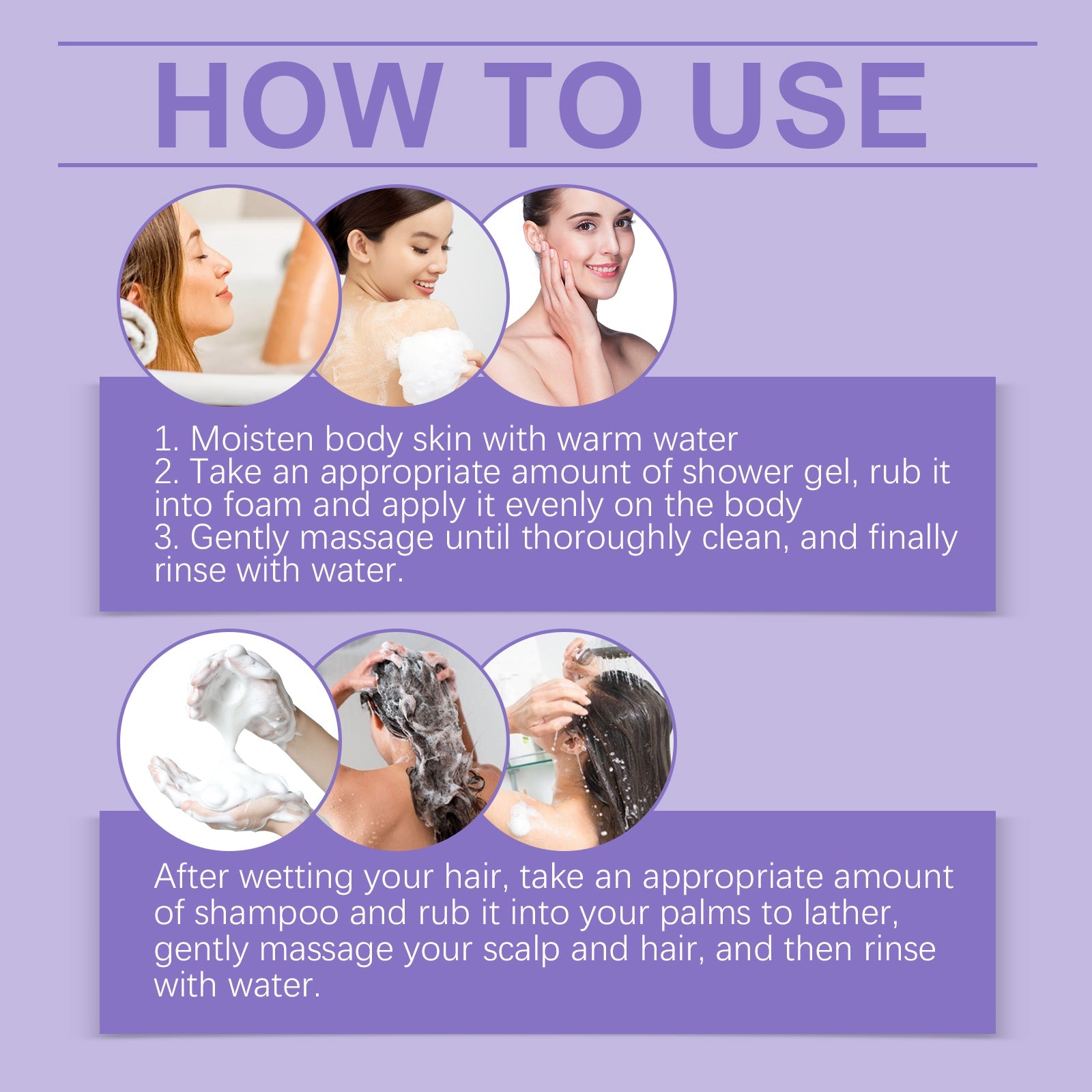 Lavender Shampoo & Shower Set for Gentle Skin Care