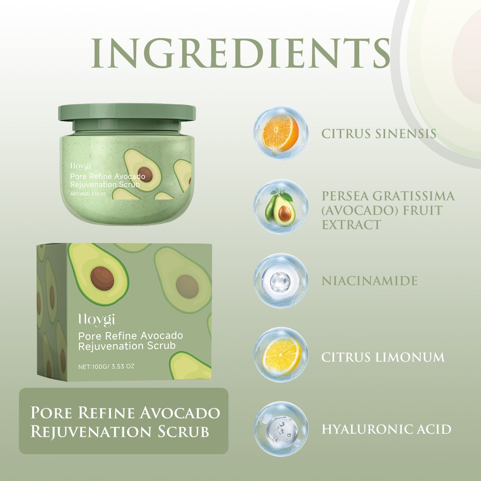 Avocado Body Scrub for Exfoliating Smooth Skin Care