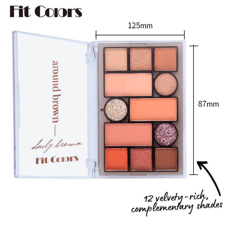 12-Color Face Makeup Palette for Blush Eyeshadow Brows