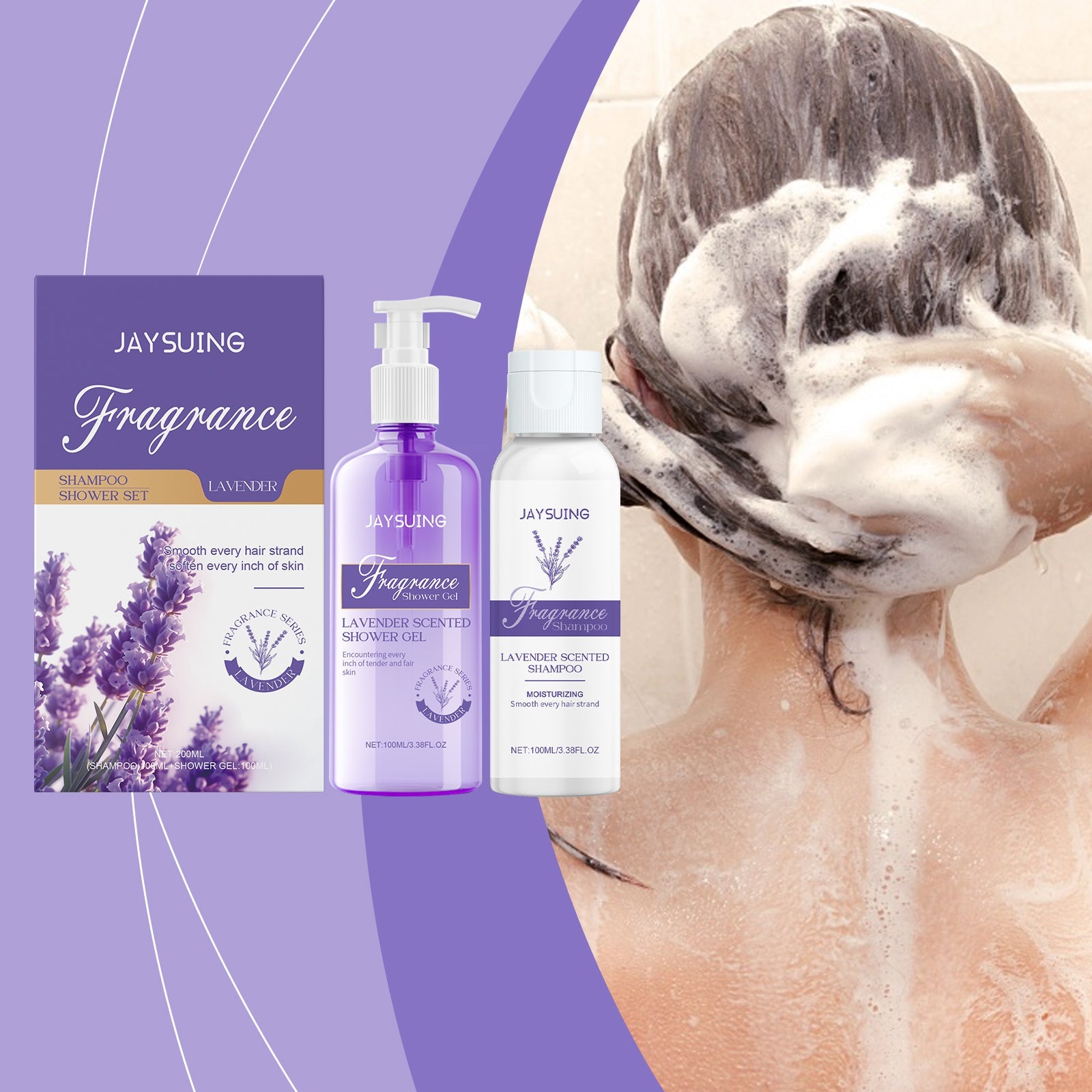 Lavender Shampoo & Shower Set for Gentle Skin Care
