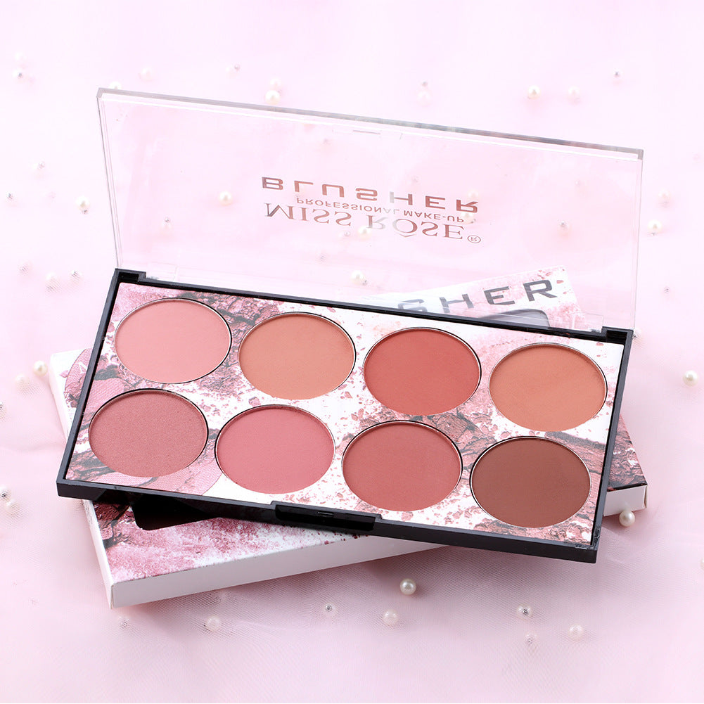 8-Color Matte Blush Palette for Natural Sun-Kissed Makeup