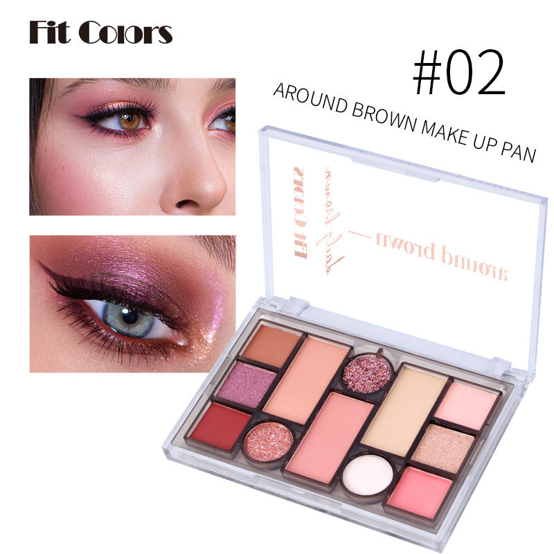 12-Color Face Makeup Palette for Blush Eyeshadow Brows