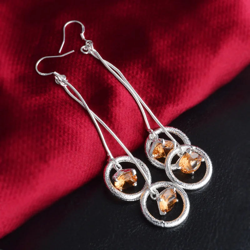 Andara 925 Sterling Silver Crystal Zircon Stud Earrings | Elegant Wedding Jewelry for Women