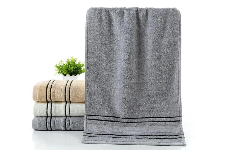 3-Piece Grey Cotton Towel Set for Bath and Travel