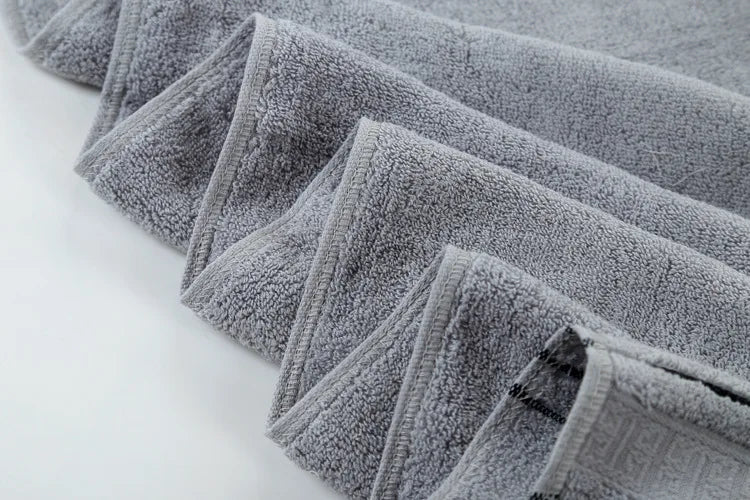 3-Piece Grey Cotton Towel Set for Bath and Travel