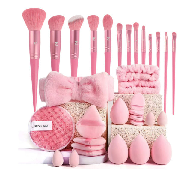 20–40 Piece Makeup Brush & Beauty Tool Set for Complete Kit